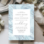 Elegante Moderne Marmorblauer Silberhochzeit Einladung<br><div class="desc">Diese elegante Hochzeitseinladung besticht durch einen pastellblauen Marmorhintergrund mit silbernen Imitaten,  Glitzer-Venen. Der benutzerdefinierbare kohlegraue Text wird durch ein weißes Rechteck gerahmt. Das Marmordesign wird auf der Rückseite wiederholt.</div>