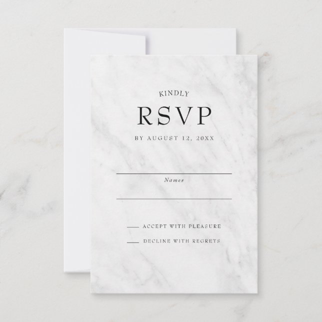 Elegante moderne Marmorkarten trendy Wedding RSVP  Einladung (Vorderseite)