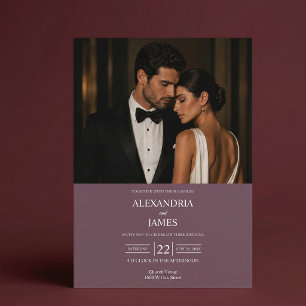 Elegante moderne maue Hochzeits-Einladungskarte