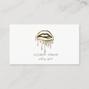 Elegante moderne, metallische Tropfsteine, Makeup Visitenkarte