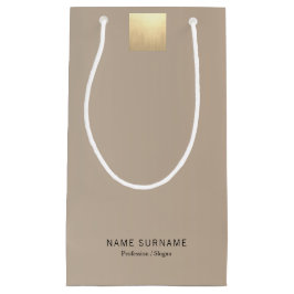 Elegante Moderne Minimal Pastel Beige Gold Kleine Geschenktüte
