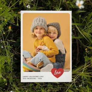 Elegante Moderne Minimal Valentinstag Foto-Karte Feiertagskarte