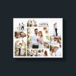 Elegante moderne minimale Foto Collage einfach sau Leinwanddruck<br><div class="desc">Eleganter moderner minimaler Foto Collage einfache Linien Familiengeschenkdruck.</div>