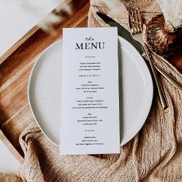 Elegante, moderne, minimale Hochzeitmenüvorlage Menükarte