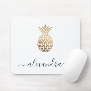 Elegante moderne, minimale Kupfergold-weiße Anana Mousepad