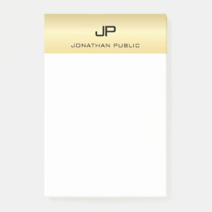 Elegante Moderne Minimalistisch Trendy Gold Schlic Post-it Klebezettel