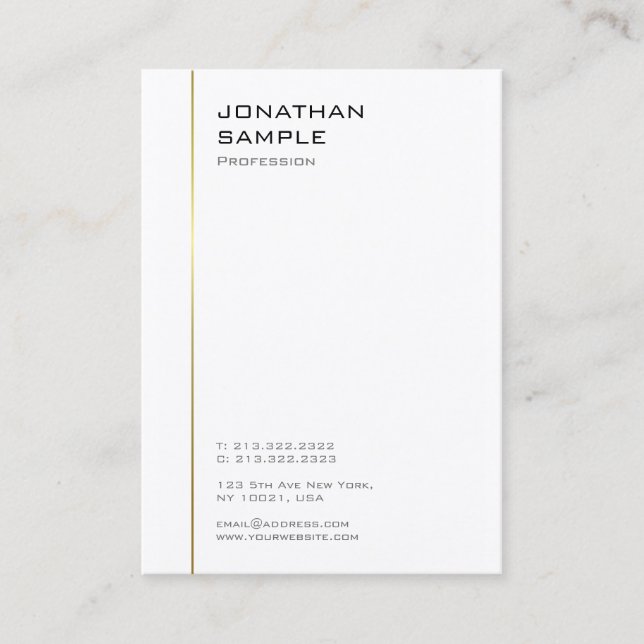 Elegante moderne minimalistische Berufliche Vorlag Visitenkarte (Vorderseite)