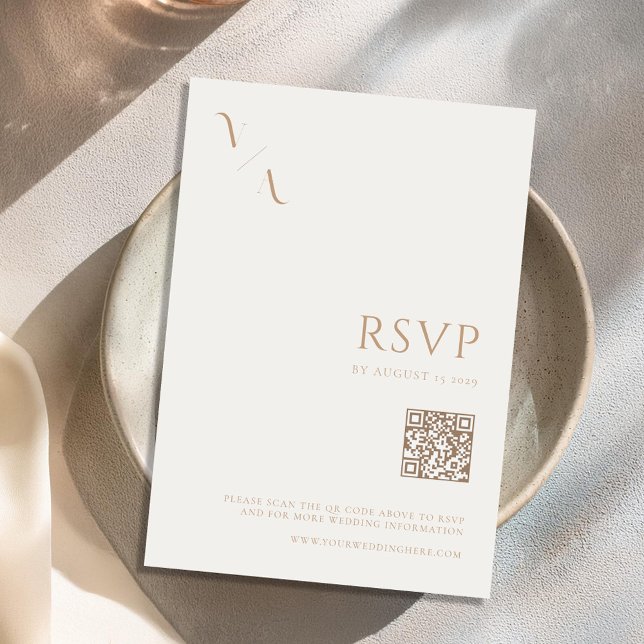 Elegante moderne Minimalistische Elfenbeinküste un RSVP Karte (Von Creator hochgeladen)