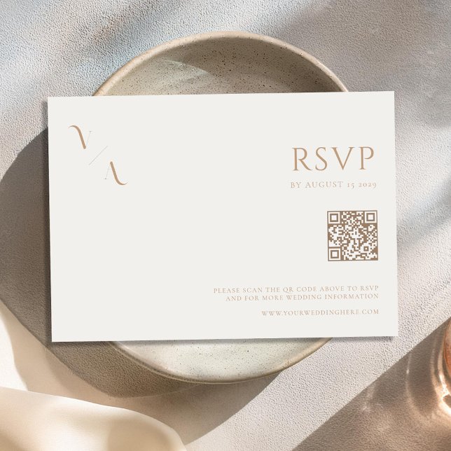 Elegante moderne Minimalistische Elfenbeinküste un RSVP Karte (Von Creator hochgeladen)
