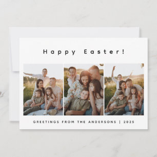 Elegante moderne minimalistische Frohe Ostern 3 Fo Feiertagskarte