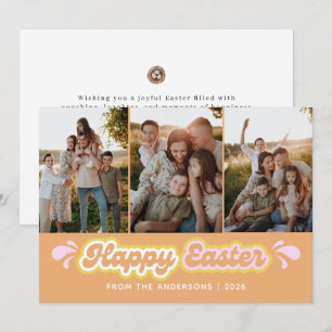 Elegante moderne minimalistische Frohe Ostern 3 Fo Feiertagskarte