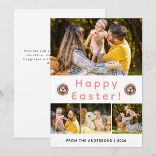 Elegante moderne minimalistische Frohe Ostern 4 Fo Feiertagskarte