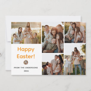 Elegante moderne minimalistische Frohe Ostern 5 Fo Feiertagskarte