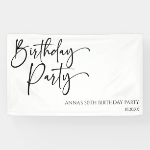Elegante Moderne Minimalistische Geburtstagsparty Banner