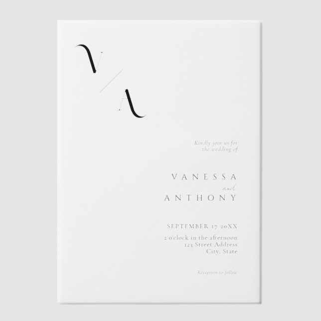 Elegante Moderne Minimalistische Hochzeit (Vorderseite)