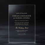 Elegante Moderne Minimalistische Hochzeit Acryleinladungen<br><div class="desc">Die eleganten, modernen Minimalistischen Hochzeitsakrylös-Einladungen verbinden Einfachheit und Stil in einem polierten, eleganten Design. Diese Einladungen aus hochwertigem, transparentem Acryl heben minimalistische Ästhetik mit klaren Linien und zeitgenössischer Typografie hervor, perfekt für Paare, die schlichte Eleganz schätzen. Ideal für jedes moderne oder anspruchsvolle Hochzeitsthema, fügt das Acrylmaterial eine luxuriöse Touch hinzu...</div>