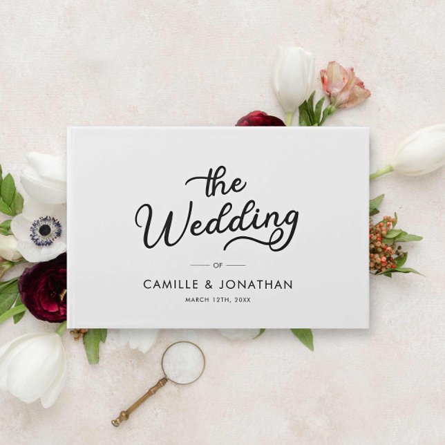 Elegante Moderne Minimalistische Hochzeit Gästebuch (Minimal Elegant Modern Wedding Guest Book)