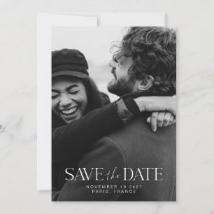 Elegante moderne minimalistische Kalligrafie-Foto Save The Date
