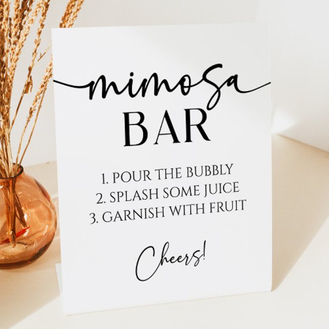 Elegante Moderne Minimalistische Mimosa Bar Sockelschild (Von Creator hochgeladen)