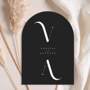 Elegante moderne Minimalistische Mongram Arch Wedd Einladung