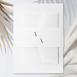 Elegante moderne Minimalistische Monogramm-Hochzei Einladungsbanderole