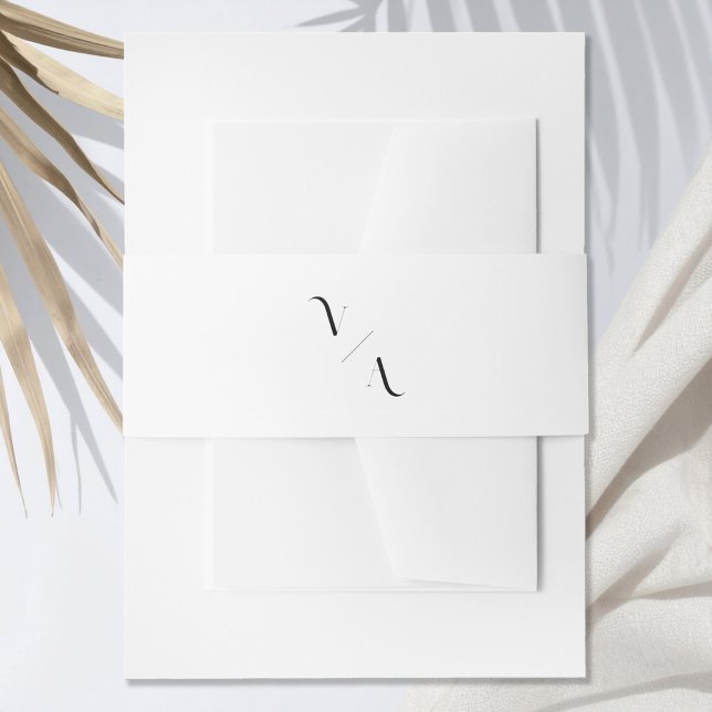 Elegante moderne Minimalistische Monogramm-Hochzei Einladungsbanderole (Von Creator hochgeladen)