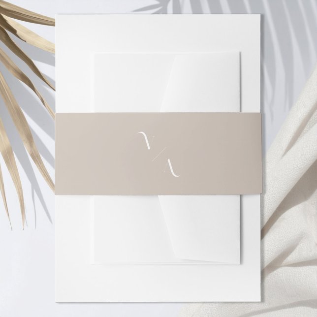 Elegante moderne Minimalistische Monogramm-Hochzei Einladungsbanderole (Von Creator hochgeladen)