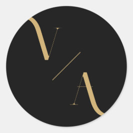 Elegante moderne Minimalistische Monogramm-Hochzei Runder Aufkleber