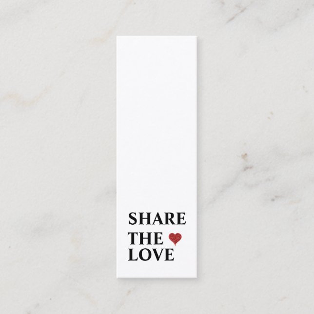 Elegante moderne Minimalistische Rote Herzkarte Mini Visitenkarte (Vorderseite)