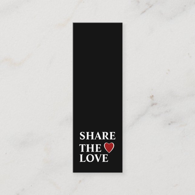 Elegante moderne Minimalistische Rote Herzkarte Mini Visitenkarte (Vorderseite)