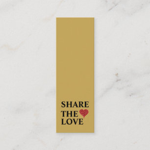 Elegante moderne Minimalistische Rote Herzkarte Mini Visitenkarte