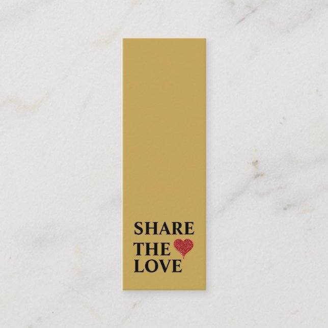 Elegante moderne Minimalistische Rote Herzkarte Mini Visitenkarte (Vorderseite)