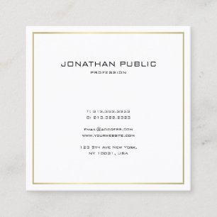 Elegante Moderne Minimalistische Schlichte Gold Lo Quadratische Visitenkarte