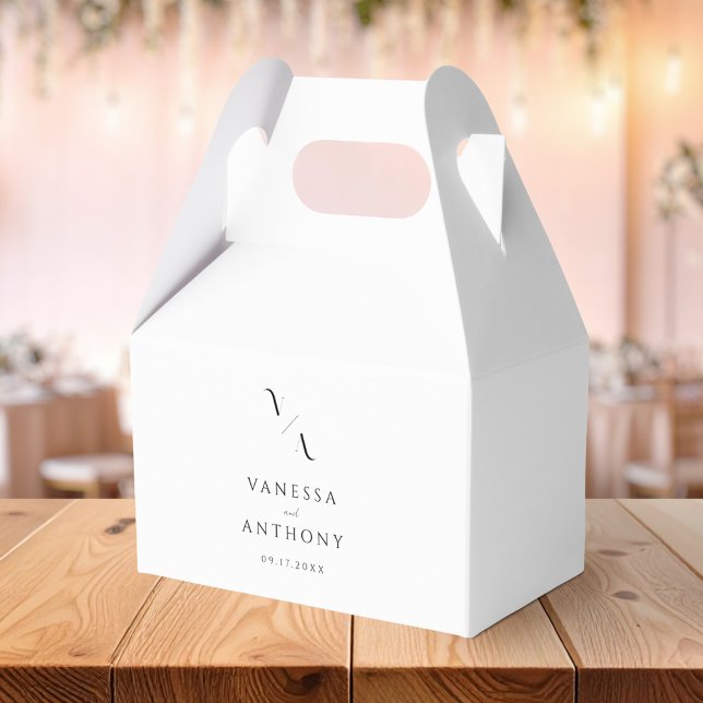 Elegante Moderne Minimalistische Schwarz-Weiß-Hoch Geschenkschachtel (Von Creator hochgeladen)