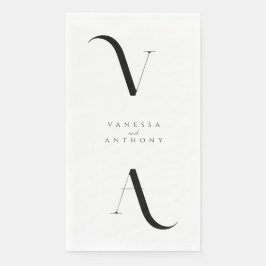 Elegante Moderne Minimalistische Schwarz-Weiß-Hoch Serviette