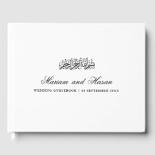 Elegante moderne minimalistische schwarze Schrift Gästebuch