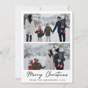 Elegante moderne minimalistische Weihnachtsfamilie Feiertagskarte