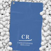 Elegante moderne Mit Monogramm Initialen Name Blau