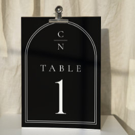 Elegante moderne Mongram Arch Wedding Tischnummer