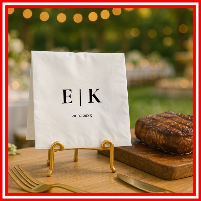 Elegante moderne Monogram Simple Wedding Serviette (Von Creator hochgeladen)
