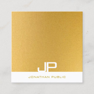 Elegante moderne Monogram Template Trendy Gold Quadratische Visitenkarte