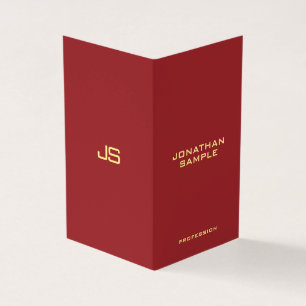 Elegante moderne Monogramm erste vertikale Falte Visitenkarten