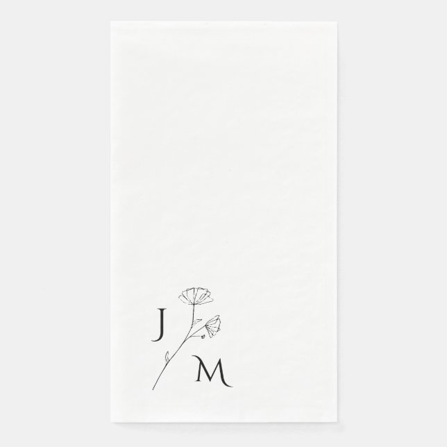 Elegante Moderne Monogramm-Hochzeit Serviette (Vorderseite)