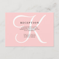 Elegante moderne Monogramm-Hochzeitsempfangskarte