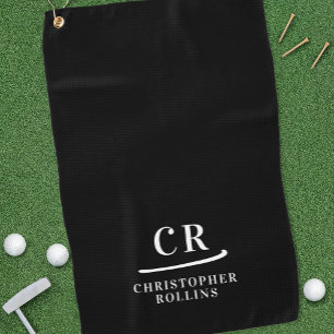 Elegante moderne monogrammierte Anfangsbuchstaben  Golfhandtuch