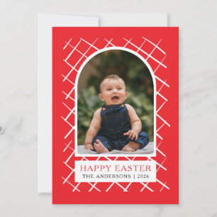 Elegante moderne Muster Frohe Ostern Foto Feiertagskarte