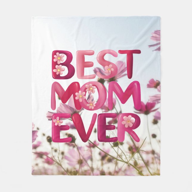 Elegante Moderne Mutter die beste Mama je rosa Blü Fleecedecke (Vorderseite)