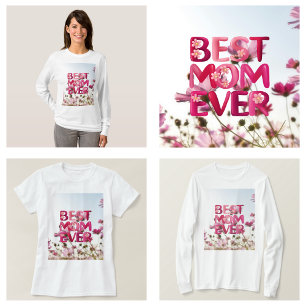 Elegante Moderne Mutter die beste Mama je rosa Blü T-Shirt