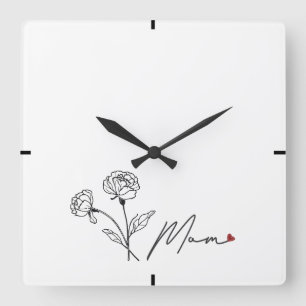 Elegante moderne Muttertagsgeschenk-Wanduhr Quadratische Wanduhr