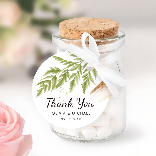 Elegante Moderne Natur und Gold Hochzeit Vielen Da Geschenkanhänger (Von Creator hochgeladen)